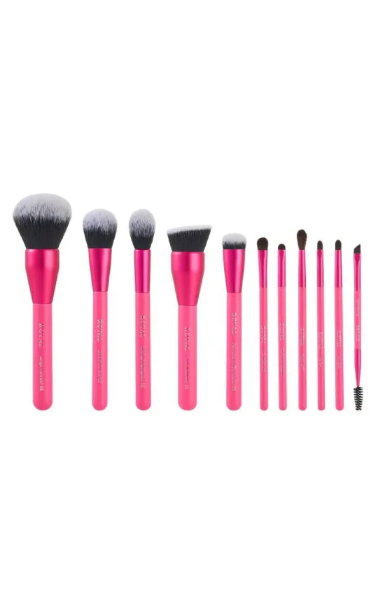 ROYAL COSMETICS Hot Pink RENEWED-11 piece brush set